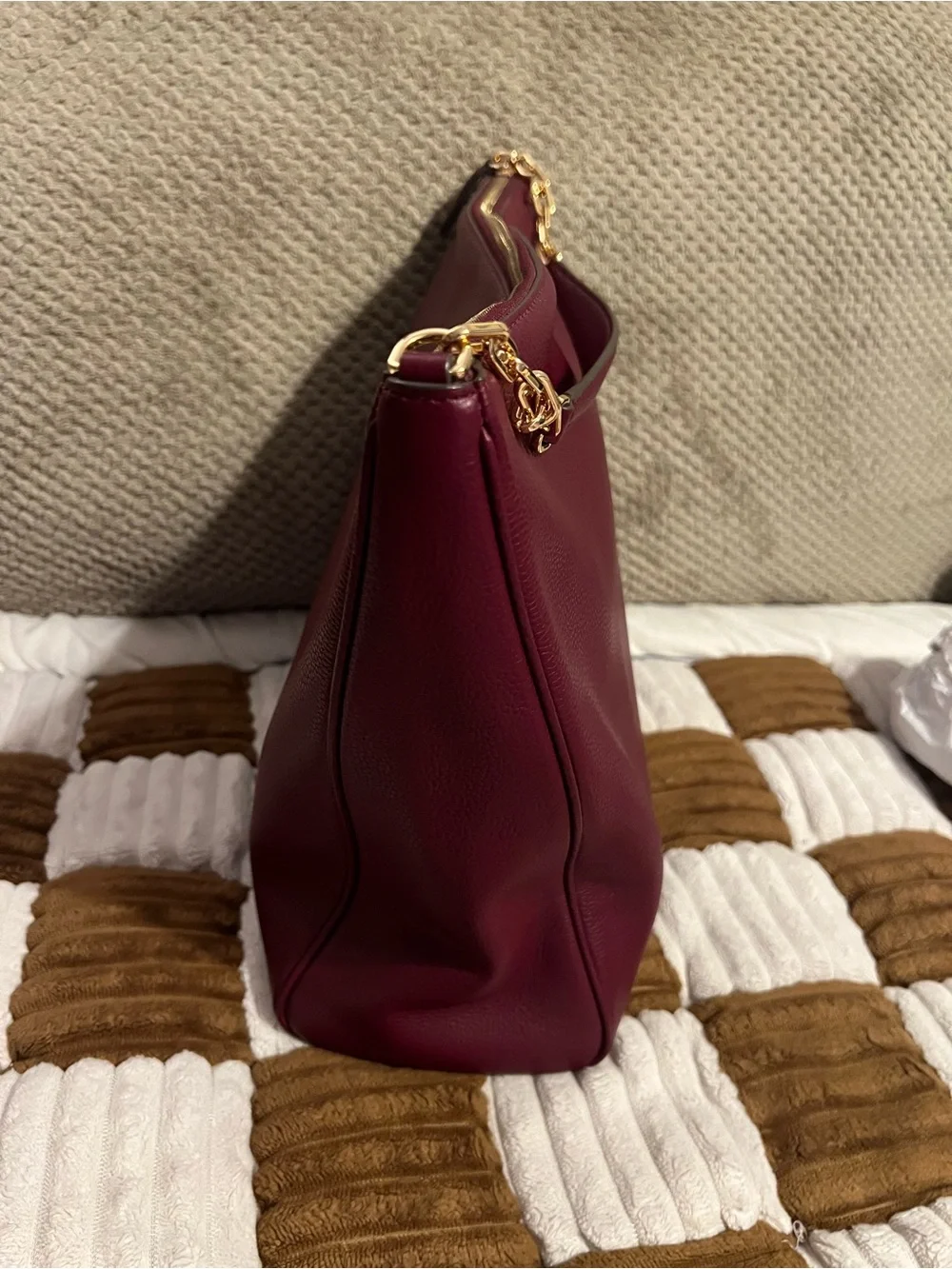 Tory Burch Carter Slouchy Hobo in Imperial Garnet NWTS!